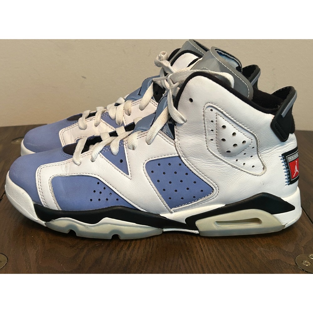 Air Jordan 6‎ Retro GS University Blue White Black Size 7Y 384665-410 Sneakers